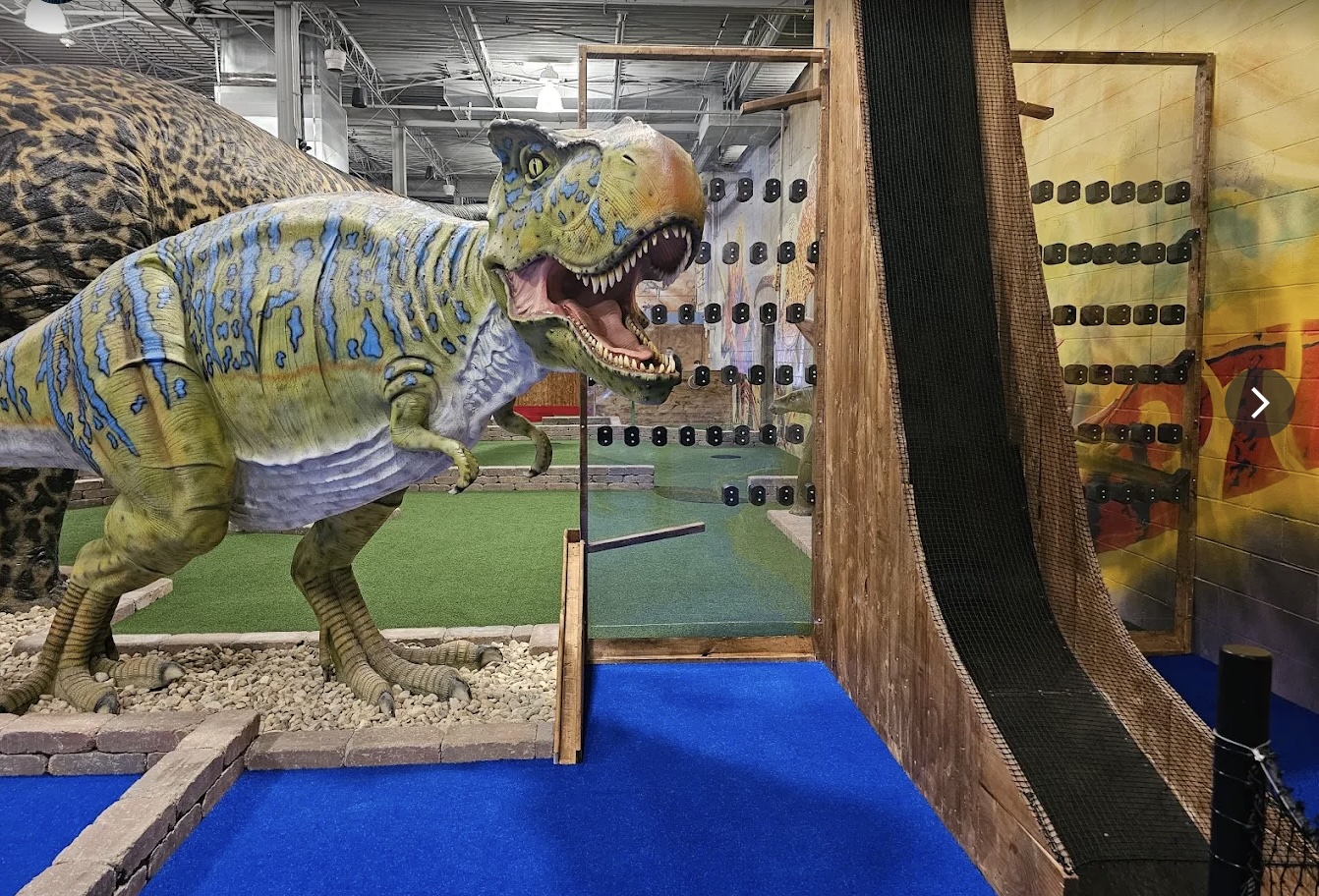 Dinosaur on a putting green